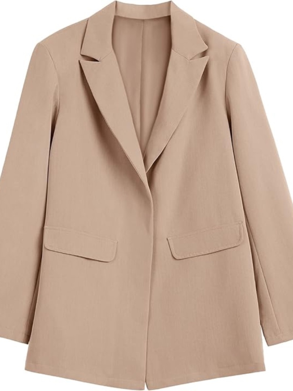 Women's Medium Khaki/Tan Oversized Boyfriend Blazer
